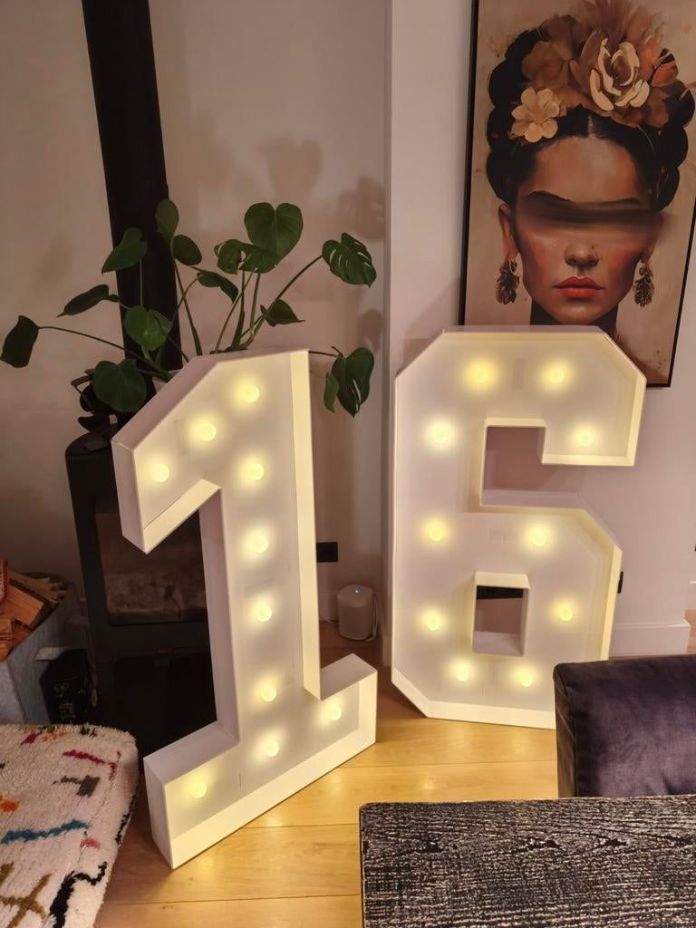 Verlichte cijfers 16, Ophalen, Versiering, Verjaardag