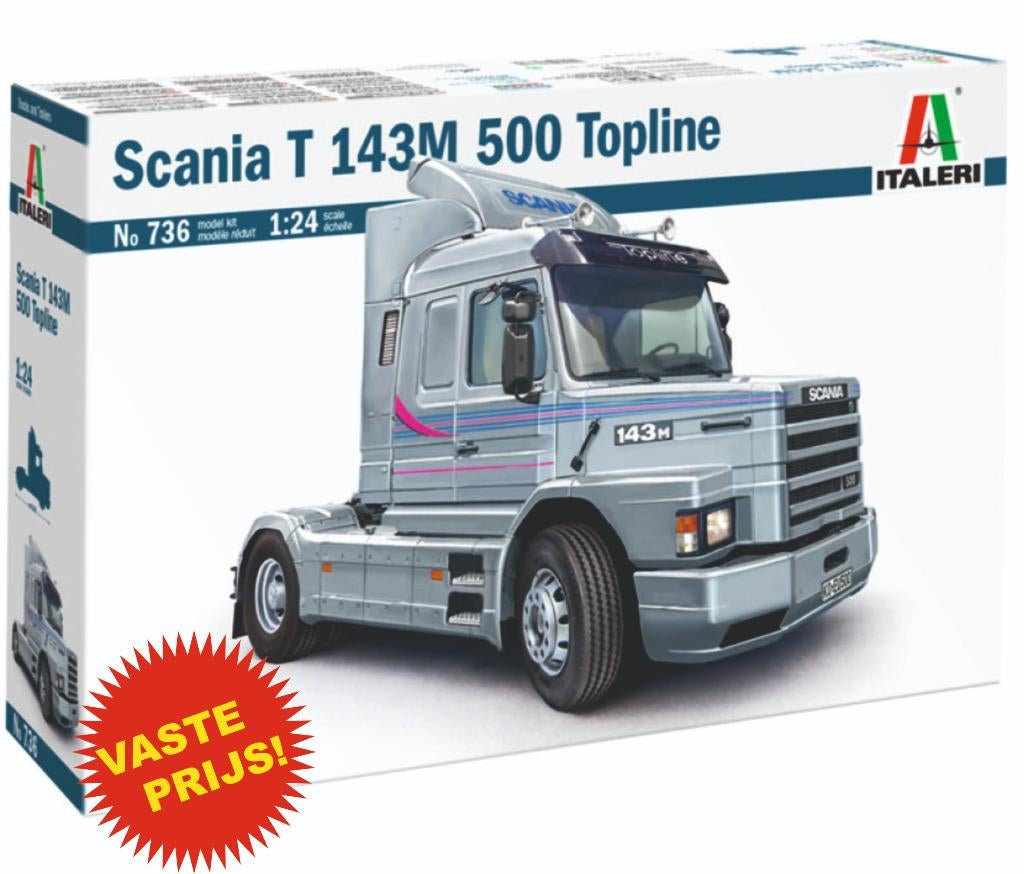 Scania T 143M 500 Topline (Italeri 736) 1/24, Hobby en Vrije tijd, Italeri, Groter dan 1:32, Nieuw, Ophalen of Verzenden