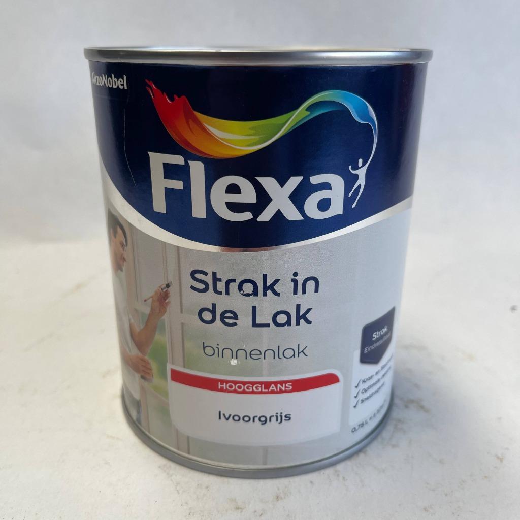 Flexa Strak in de Lak Verf Ivoorgrijs Wit Hoogglans 750ml