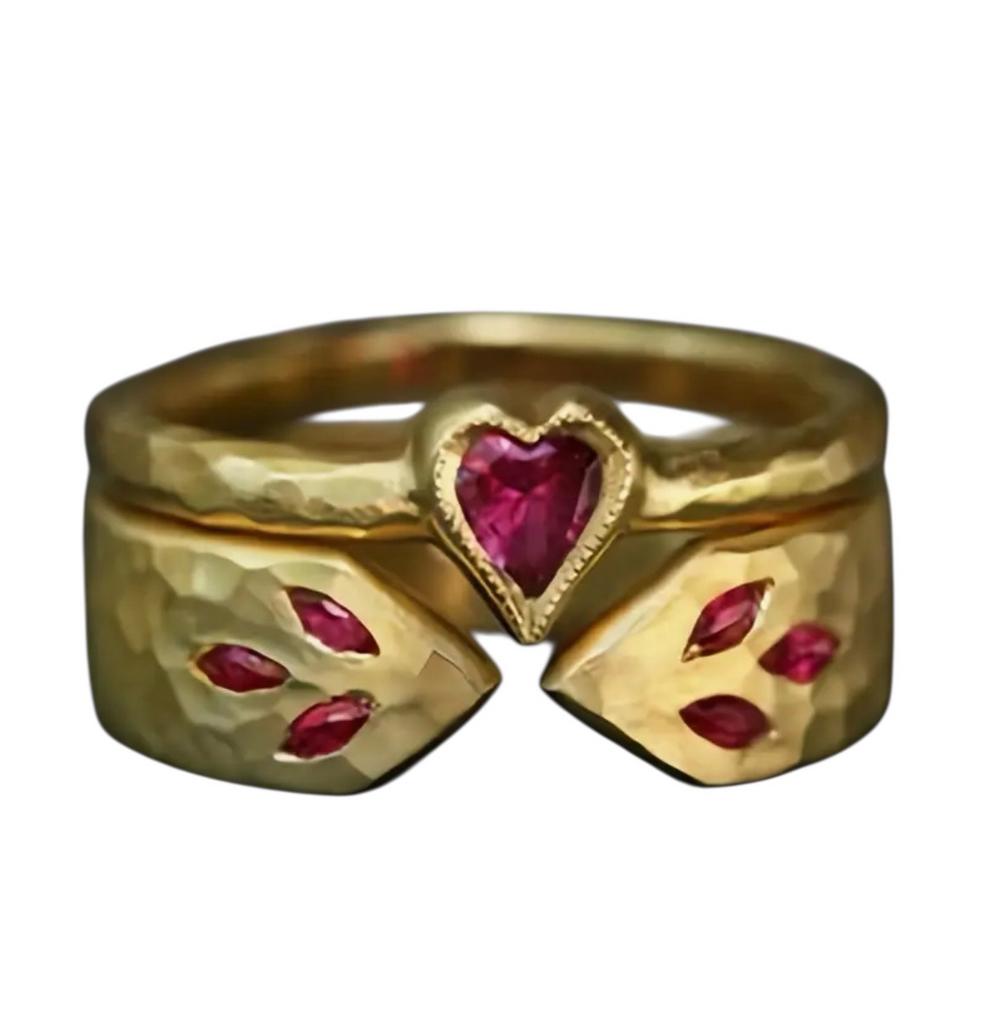 Tweedelinge ringen set bohemian style, Met kristal, IJzer of Staal, Ophalen of Verzenden, Zo goed als nieuw