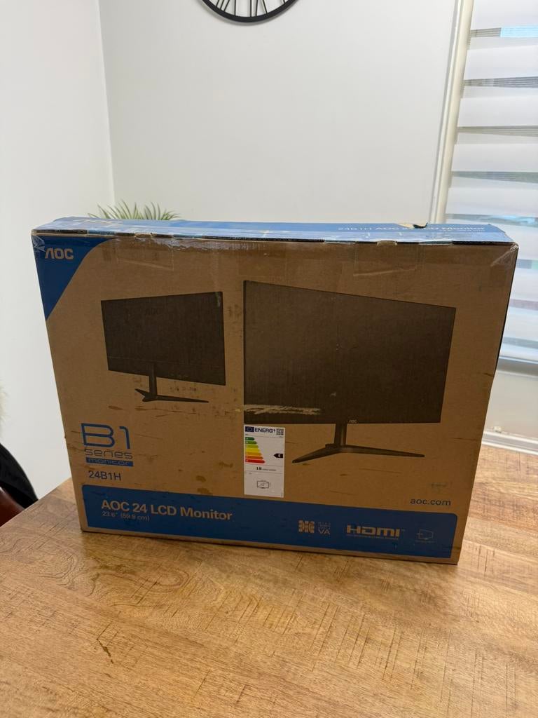 AOC 24’inch LCD Monitor - 24B1H, Computers en Software, Monitoren, Nieuw, Full HD, Ophalen of Verzenden, LED