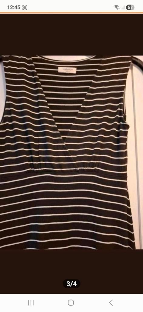 Jersey Jurk XS - gestreept Zalando, Zwart, Zalando, Ophalen of Verzenden, Zo goed als nieuw