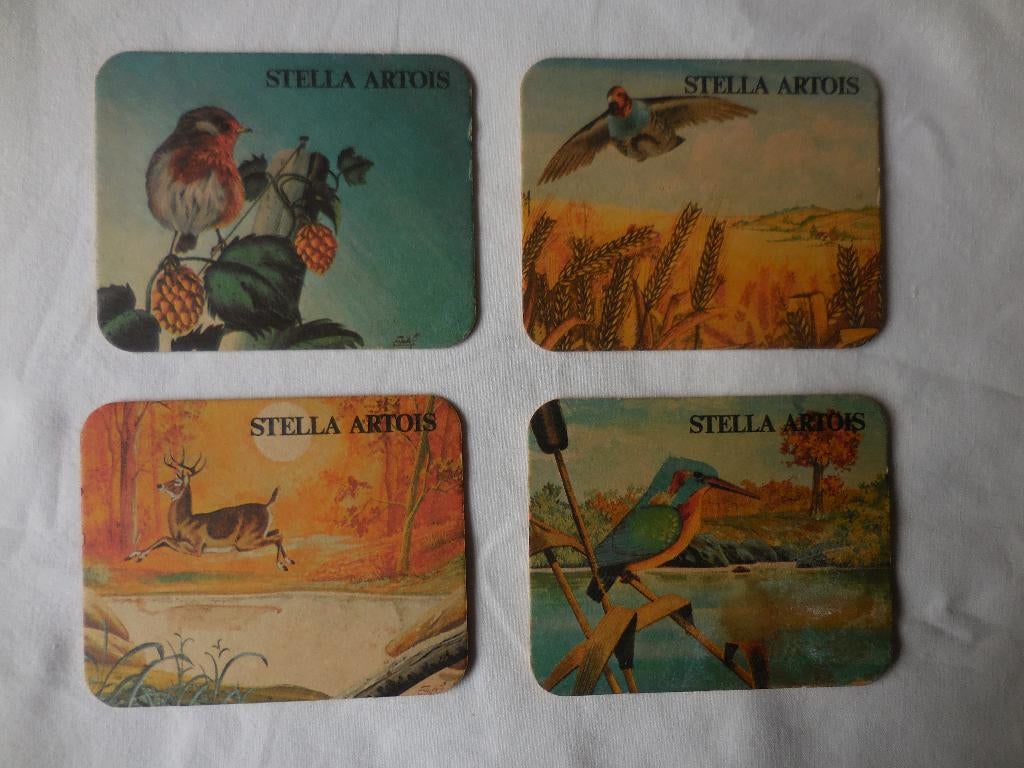 4x Stella Artois Viltjes, Verzamelen, Ophalen, Gebruikt, Overige typen