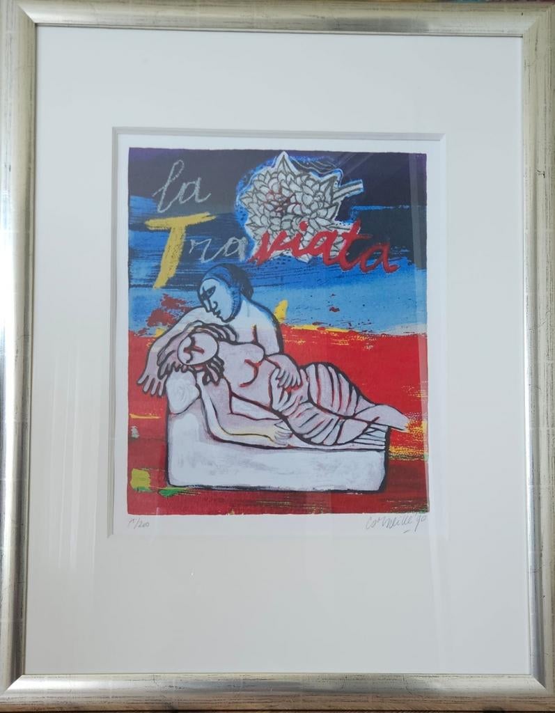 Cornille La Traviata Zeefdruk gesigneerd nr75/200, Antiek en Kunst, Kunst | Litho's en Zeefdrukken, Ophalen