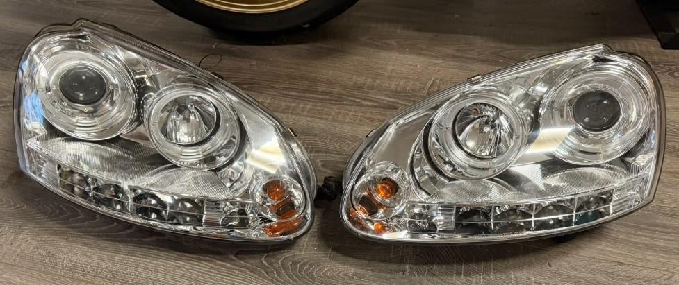 VW Golf 5 Koplampen Angel Eyes Chroom, Auto-onderdelen, Verlichting, Ophalen of Verzenden, Nieuw, Volkswagen