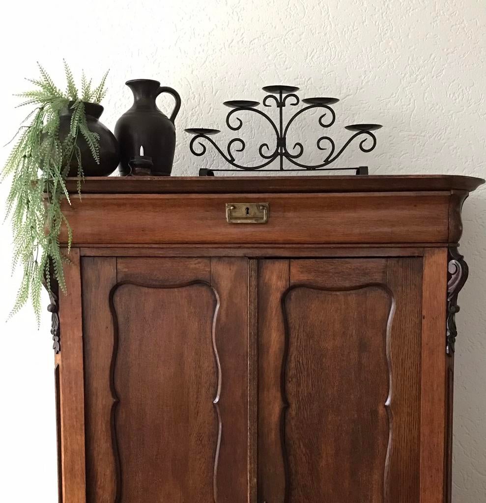 Vintage Metalen Kandelaar, Antiek en Kunst, Curiosa en Brocante, Ophalen of Verzenden