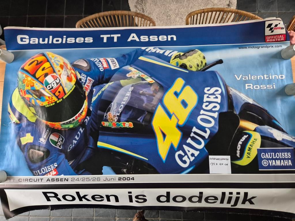 Mega poster/ affiche van Valentino Rossi, Ophalen of Verzenden, Gebruikt, Overige typen