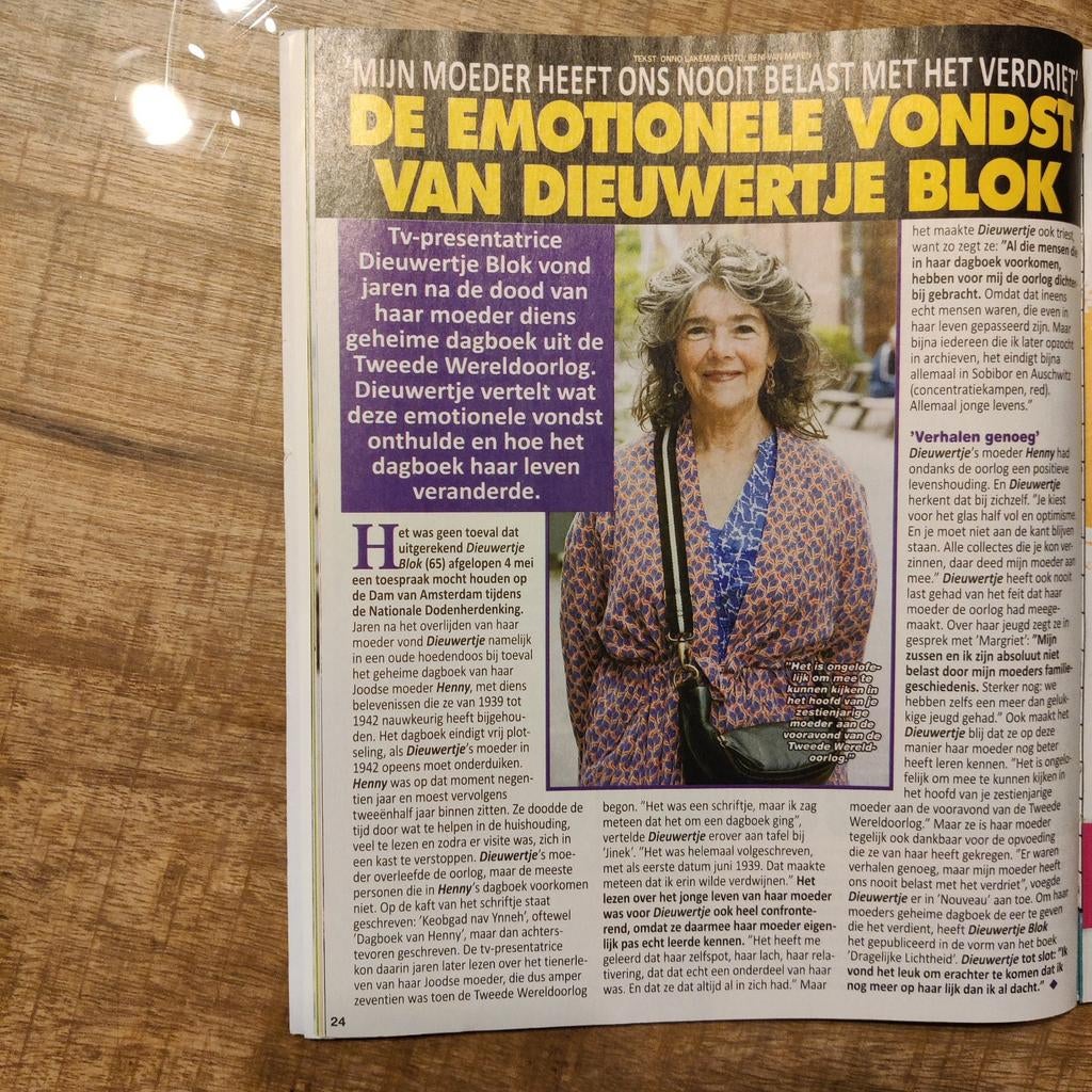 Dieuwertje Blok Artikel Knipsel uit 2023, Ophalen of Verzenden, 1980 tot heden, Nederland, Knipsel(s)