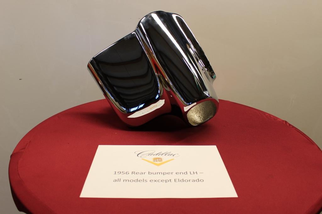 1956  Cadillac bumper, verchroomd, eindstuk LH chrome show, Ophalen, Achter, Gereviseerd, Cadillac