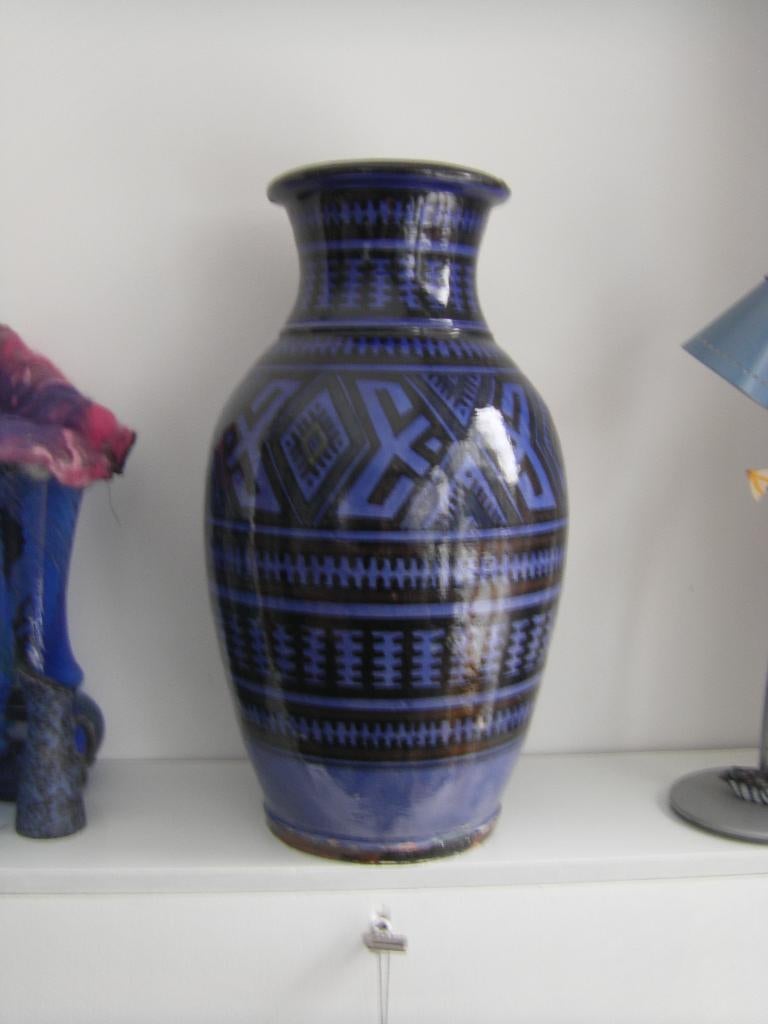 Grote vaas ( Marokko), Ophalen, Gebruikt, Blauw, Aardewerk of Porselein
