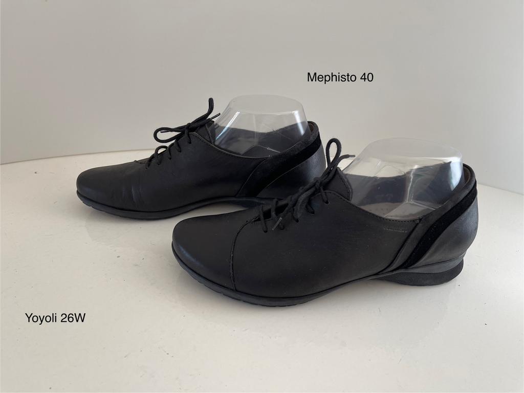 26W) Mephisto 6 1/2 (40)  veter schoenen  zwart (als nieuw), Zwart, Ophalen of Verzenden, Sneakers of Gympen, Zo goed als nieuw