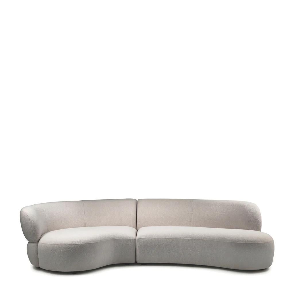 Rivièra Maison San Remo 2,5 zitsbank - Bouclé grijs, Ophalen of Verzenden, Rechte bank, Stof, Driepersoons
