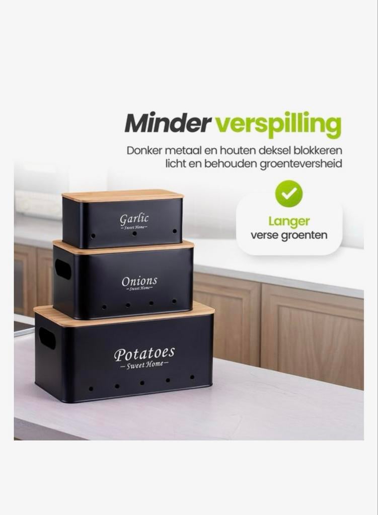 Actueell Aardappelbak set NIEUW! - Houd je groenten vers!, Huis en Inrichting, Keuken | Keukenbenodigdheden, Ophalen of Verzenden