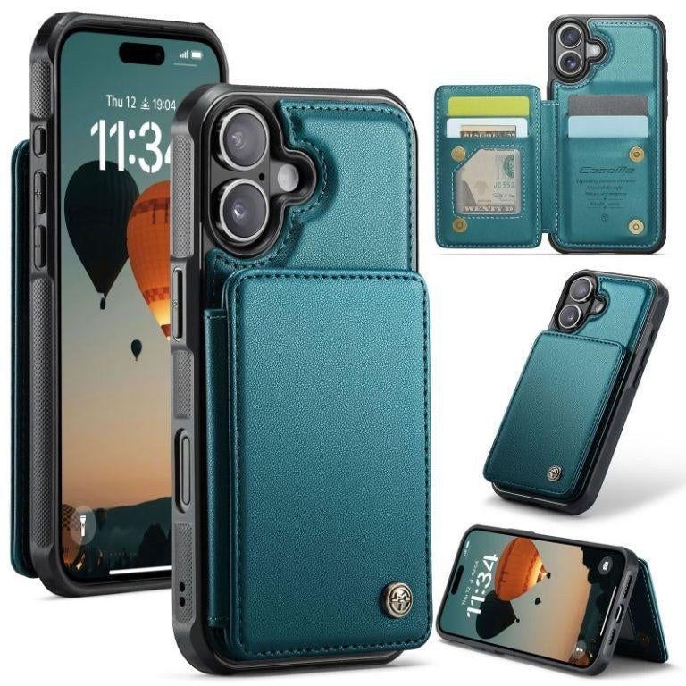C22 Luxe Portemonnee Backcover voor iPhone 17 _ Groen, Verzenden, Nieuw, Hoesje of Tasje