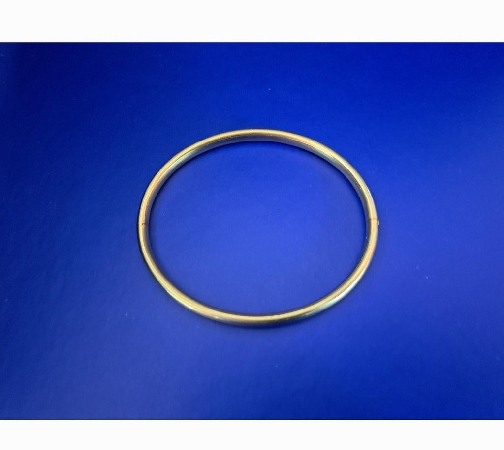 14 Karaats Gouden Slavenarmband met Zilveren Kern, Sieraden, Tassen en Uiterlijk, Armbanden, Gebruikt, Goud, Goud, Ophalen of Verzenden