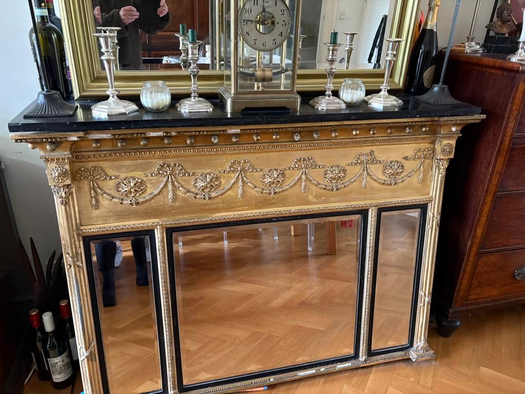 Antieke vintage spiegel, Ophalen, Rechthoekig, 100 tot 150 cm, Minder dan 100 cm
