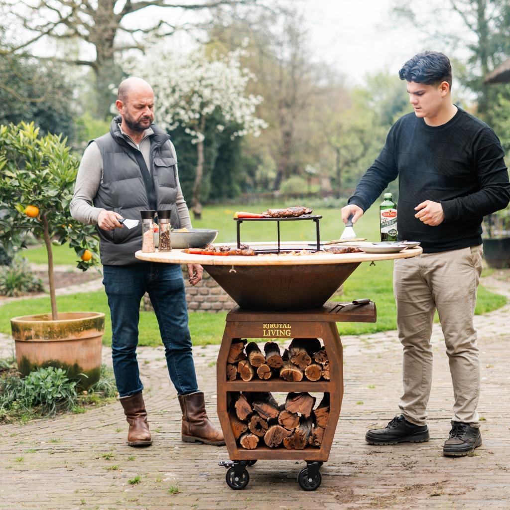 bbq plancha Companero XXL Cortenstaal met 80cm plaat 8mm NW, Ophalen of Verzenden, Gebruikt, RJRoyal Living, Met accessoires