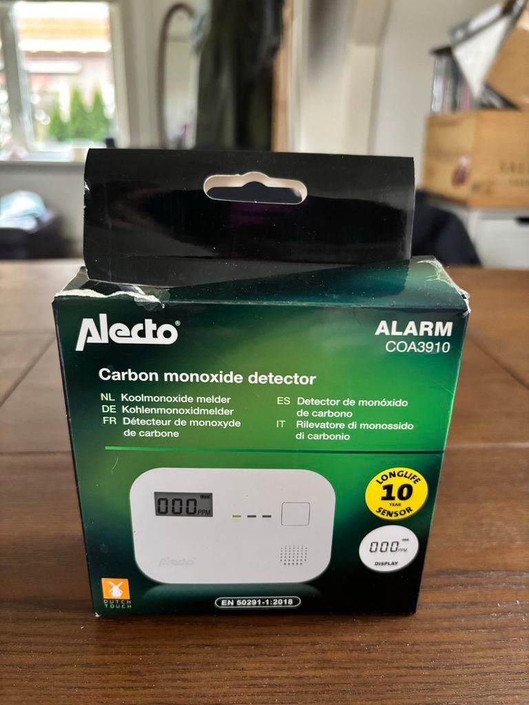 Alecto Koolmonoxidemelder COA3910 - Nieuw in doos, Detector, Sensor of Melder, Nieuw, Ophalen of Verzenden, Rook