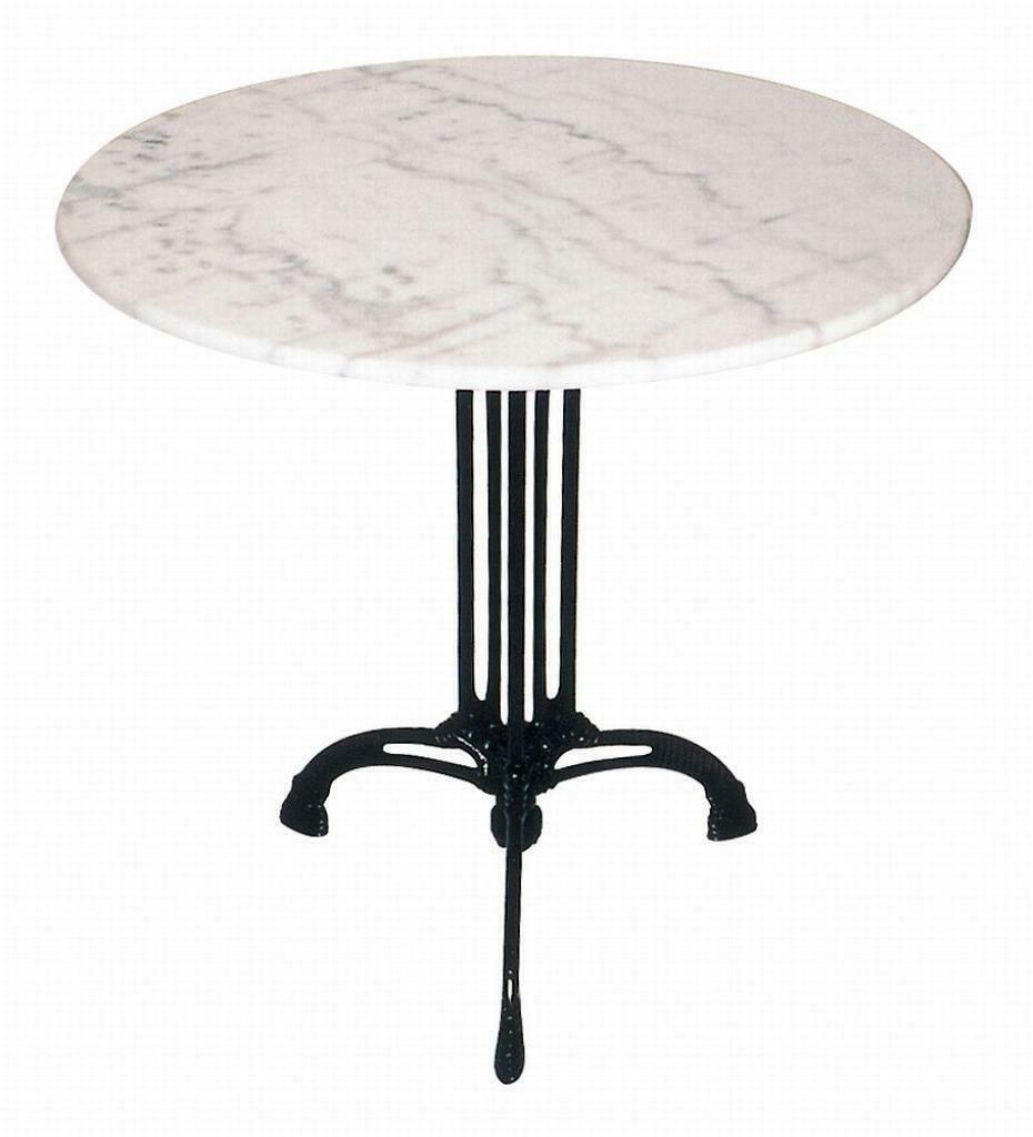 Bistro tafel tuintafel gietijzer met rond marmer blad Ø80 cm, Tuin en Terras, Tuinsets en Loungesets, Overige materialen, Eettafel
