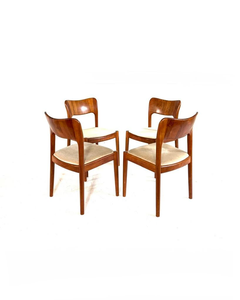 4X vintage eetkamerstoel ‘Ole’, Koefoeds Hornslet ‘70, Huis en Inrichting, Stoelen, Ophalen of Verzenden, Zo goed als nieuw, Vier