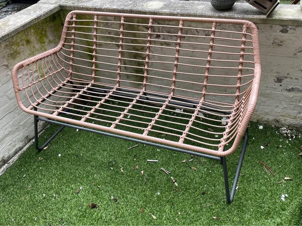 Tuinbank 2-delige set, Tuin en Terras, Tuinbanken, Zo goed als nieuw, Kunststof, Ophalen