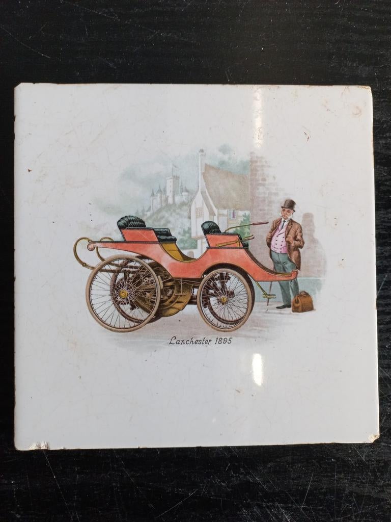 Mosa Tegeltje Lanchester 1895 - 15 cm, Antiek en Kunst, Ophalen of Verzenden