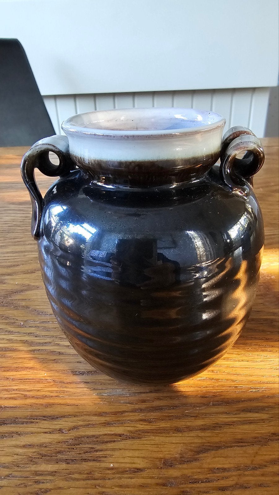 Vintage Mobach Utrecht Keramiek  vaas met Handvatten, Ophalen of Verzenden