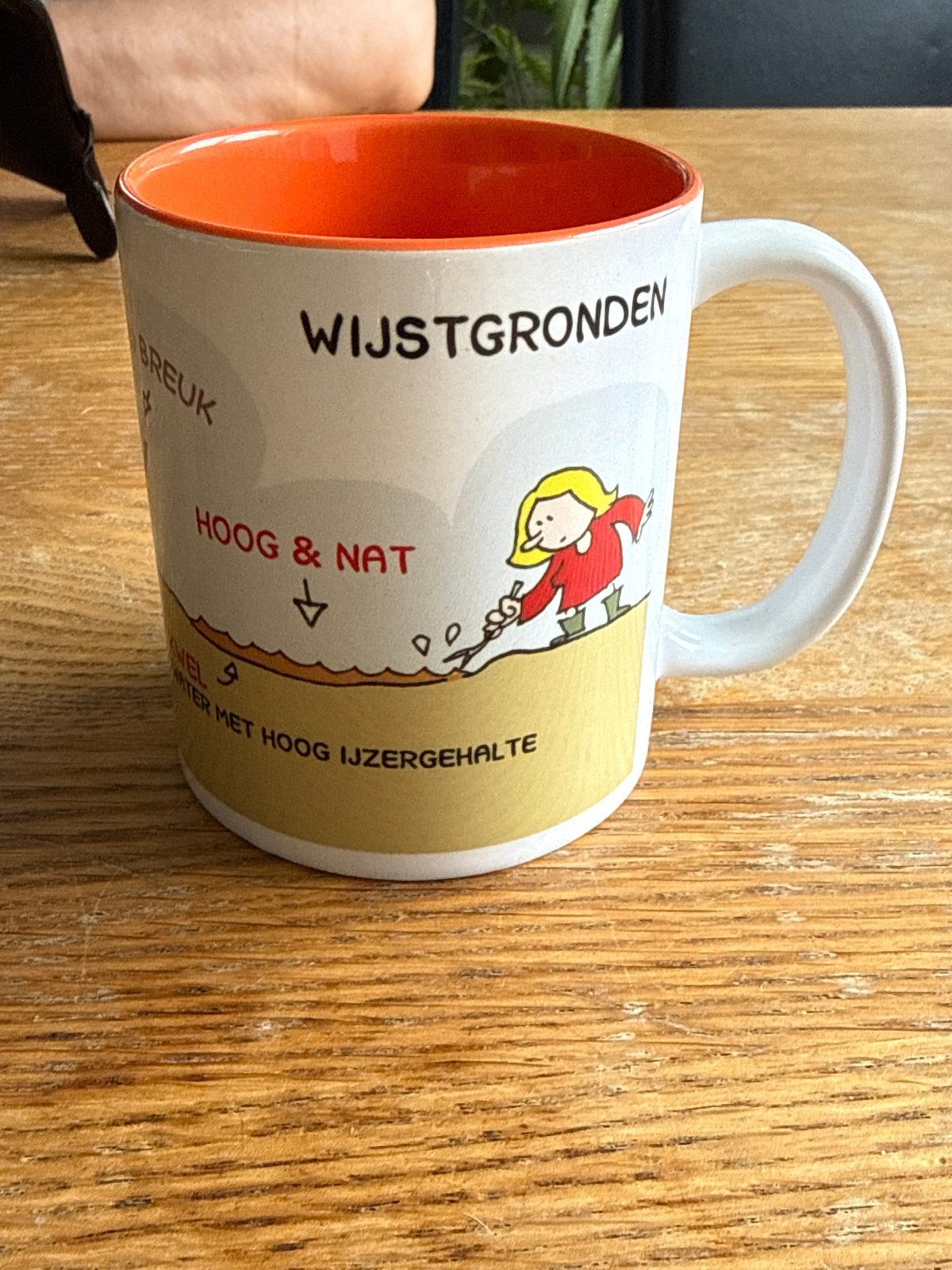 Mok met 'Wijsgronden' opdruk - Uniek en leerzaam, Overige typen, Ophalen of Verzenden, Zo goed als nieuw, Steen/keramiek
