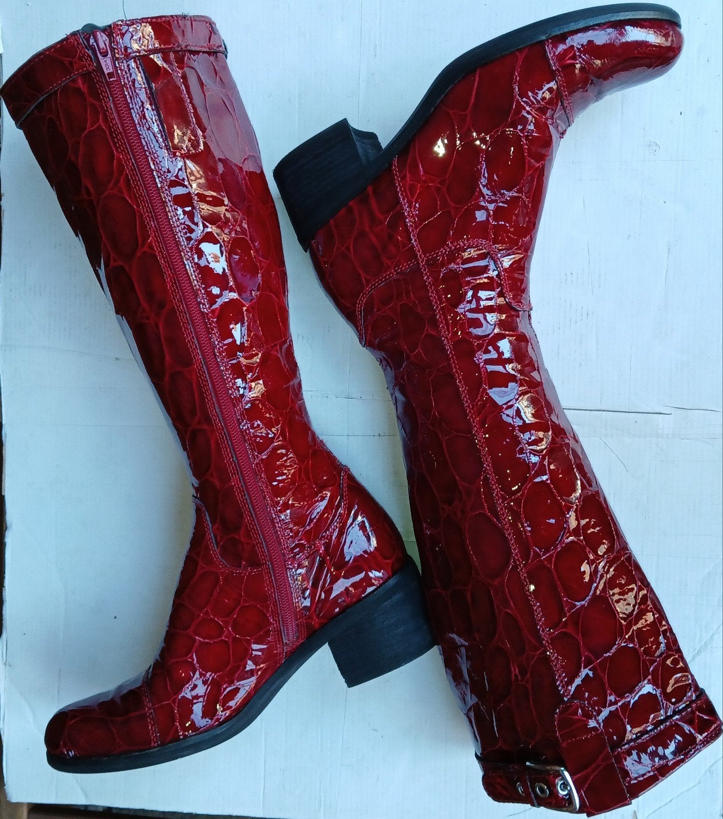 ecco laklaarzen, Ophalen of Verzenden, Rood, Hoge laarzen, Ecco