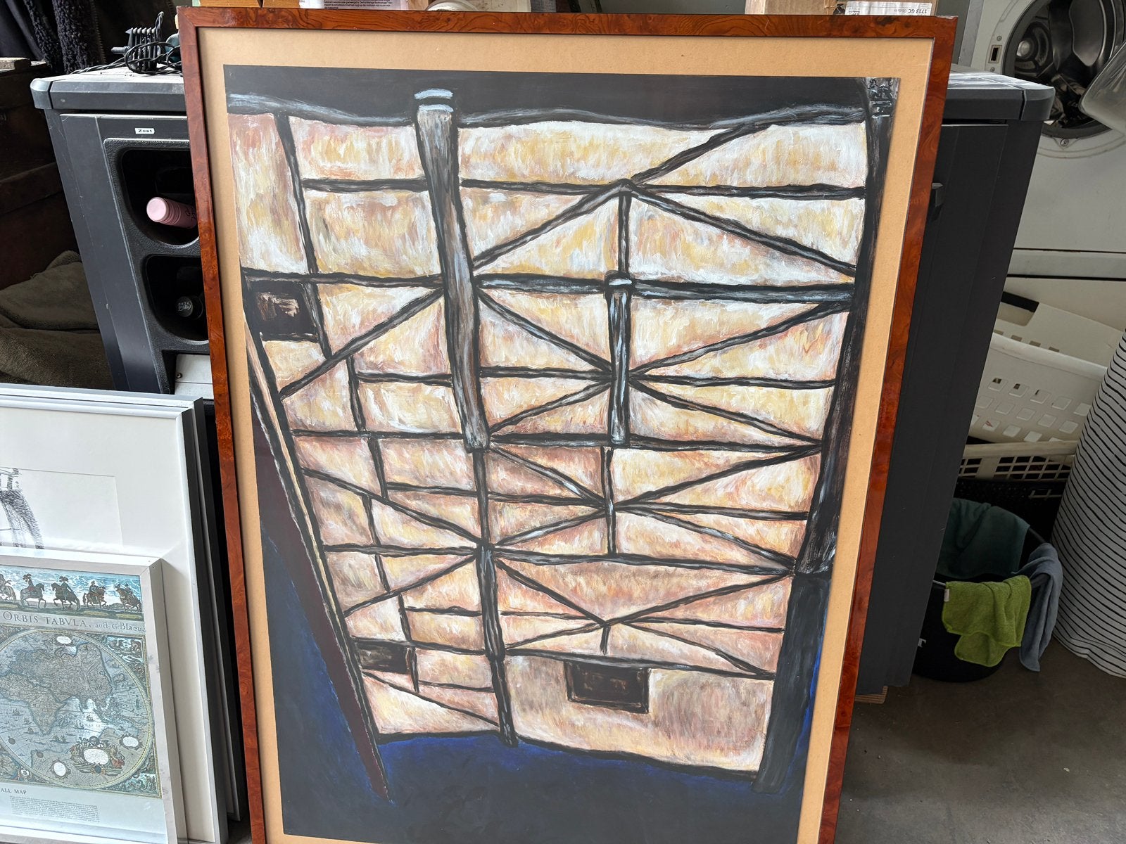 Schilderij vakjeshuis, Ophalen, 75 tot 100 cm, Schilderij, 75 cm of meer