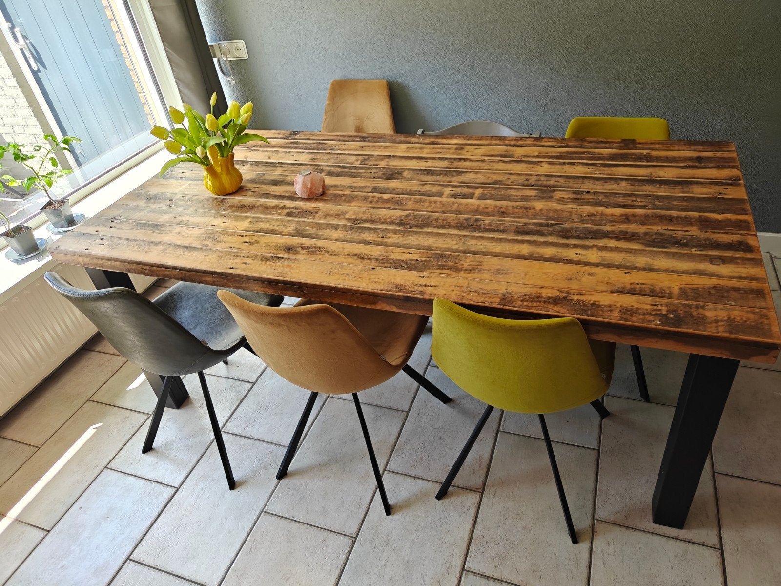 mooie eettafel, Huis en Inrichting, Tafels | Eettafels, Ophalen, 200 cm of meer, 50 tot 100 cm, Zo goed als nieuw