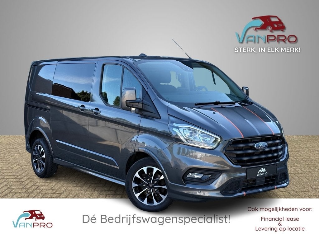 Ford TRANSIT CUSTOM Sport Automaat 2.0 TDCI 185PK Dubbelcabi, Auto's, 4 cilinders, Wit, Origineel Nederlands, Diesel