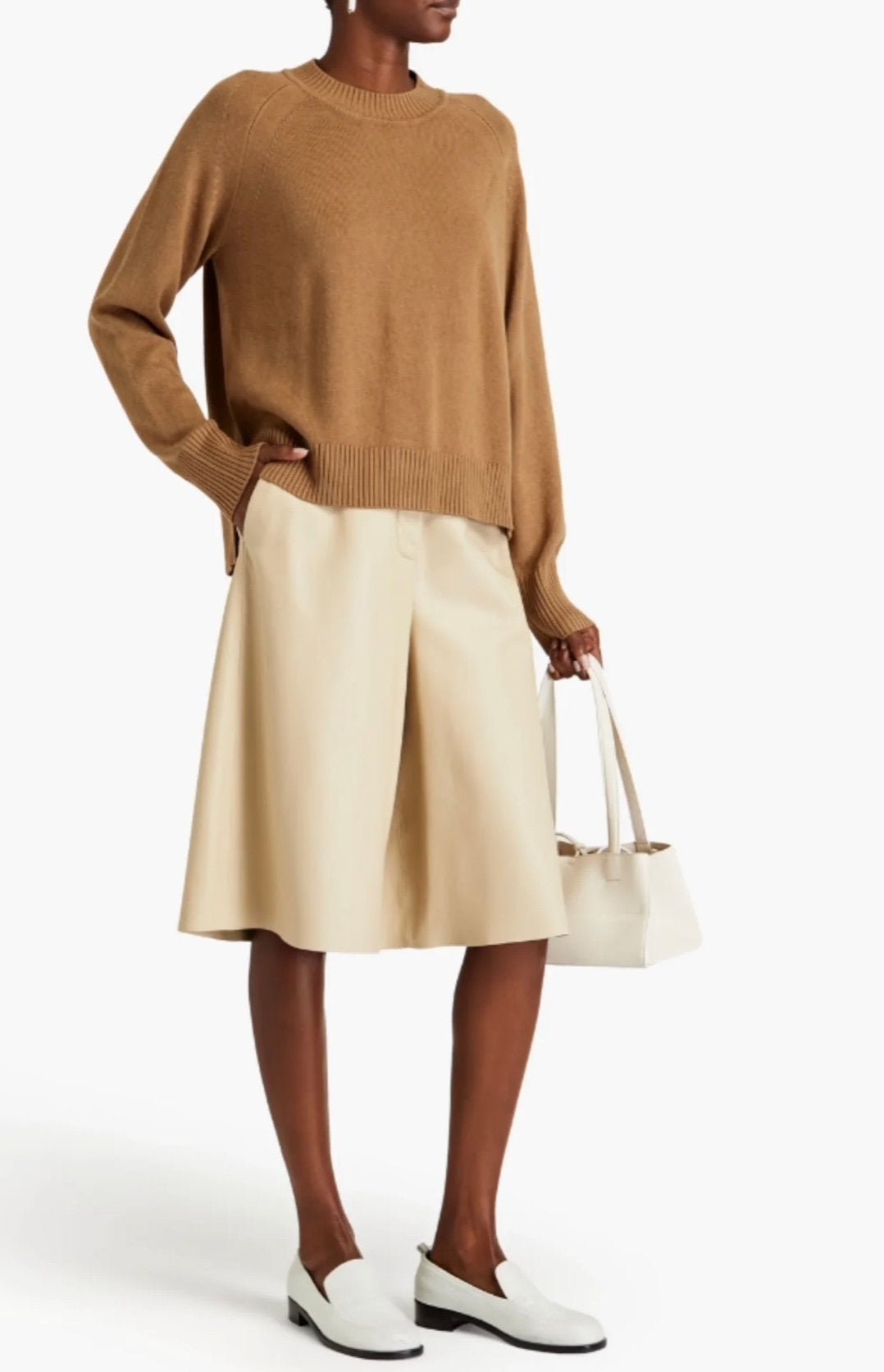 JOSEPH Silk Jumper Sweater Oversized L Pullover Camel Brown, Kleding | Dames, Ophalen of Verzenden, Zo goed als nieuw, Maat 42/44 (L)