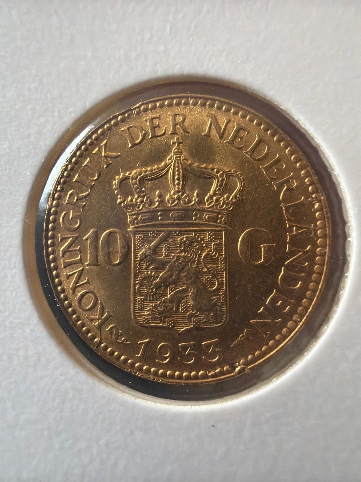 10 Gulden Gouden Munt Koningin Wilhelmina 1933, Koningin Wilhelmina, Losse munt, 10 gulden, Goud
