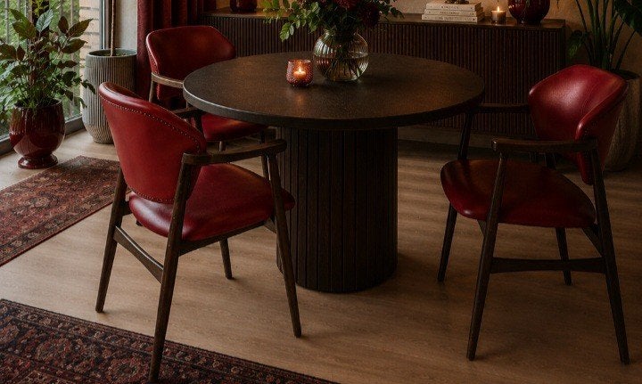 originele vintage stoelen van het Duitse merk Spahn Stadtloh, Huis en Inrichting, Ophalen, Zo goed als nieuw, Rood, Hout