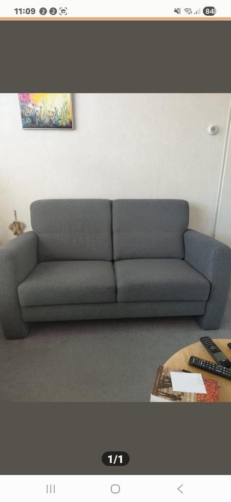 Gratis! grijze tweezitsbank, Ophalen, Gebruikt, 150 tot 200 cm, Tweepersoons
