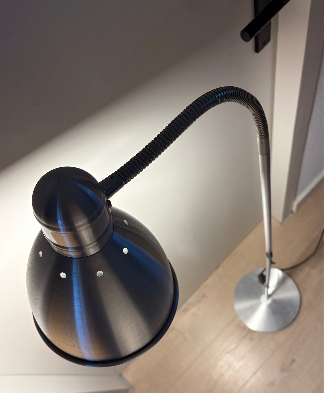 IKEA LERSTA Vloerlamp - Geborsteld Aluminium, Ophalen, Zo goed als nieuw, Metaal, 150 tot 200 cm