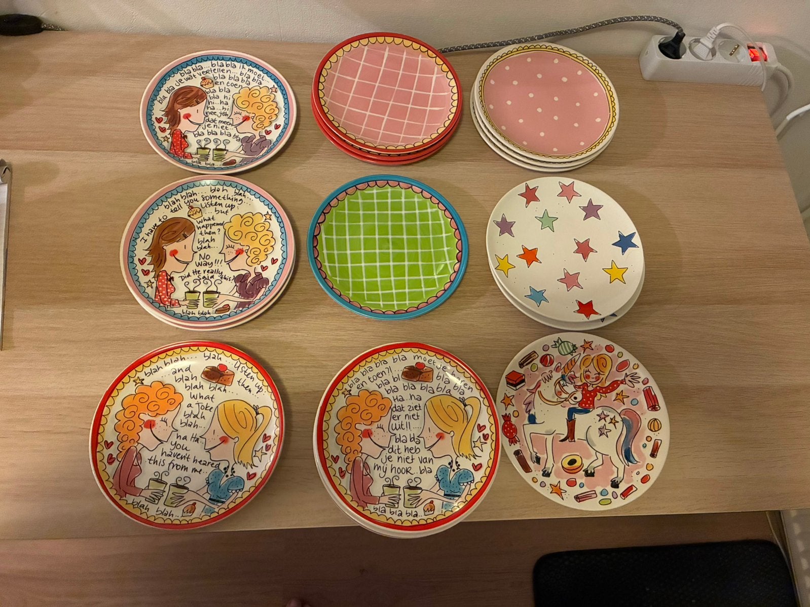 19x blond amsterdam gebaksbordjes 18cm, Ophalen, Gebruikt, Bord(en), Aardewerk