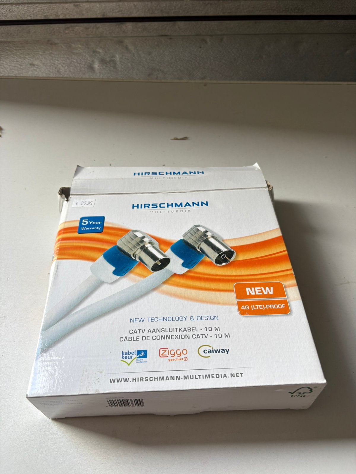 Hisrschmann koax kabel 10 meter, Ophalen of Verzenden, Zo goed als nieuw