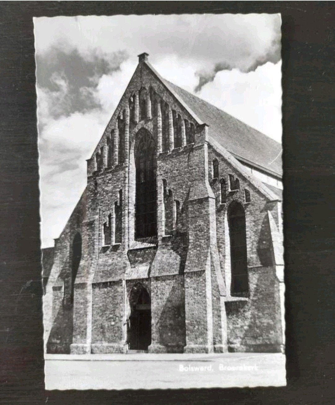 Bolsward - Broerekerk (zwart-wit, nog voor de brand in 1980), Ophalen of Verzenden, 1960 tot 1980, Ongelopen, Friesland