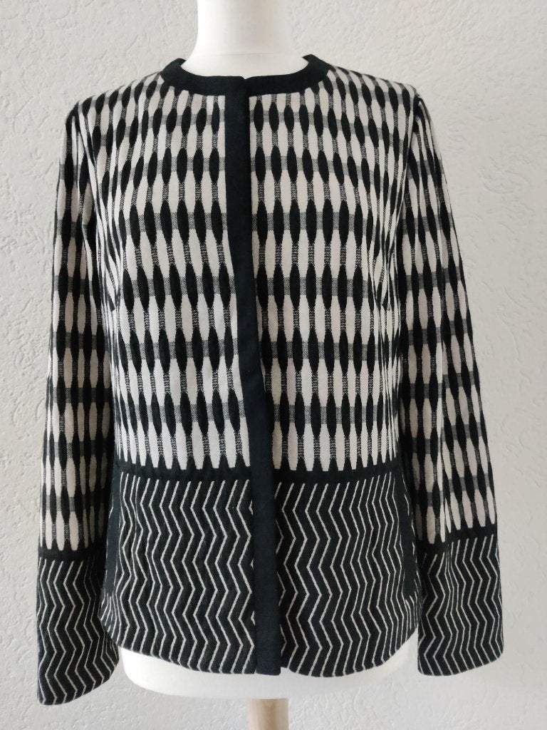 Gerry Weber Collection vest jasje zwart/grijs met patroon, Kleding | Dames, Truien en Vesten, Zwart, Maat 42/44 (L), Ophalen of Verzenden