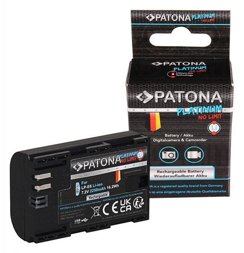Platinum Battery with USB-C Input Canon LPE6 EOS 60D Mark, Nieuw