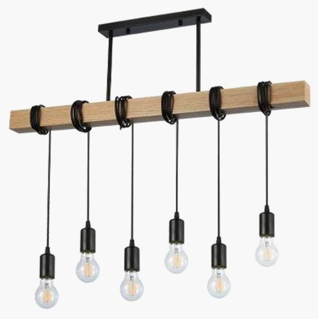 Elro hanglamp met 6 lampen, hoogte verstelbaar, Ophalen of Verzenden, Zo goed als nieuw, Metaal, 75 cm of meer