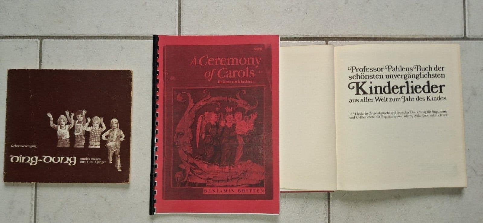 Muziekboeken Kinderliederen Carols Zang-oefeningen samen 4.-, Gebruikt, Koor, Klassiek, Overige soorten