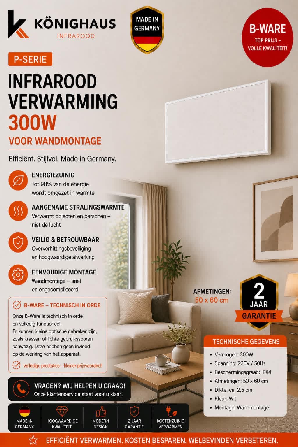 Könighaus P-Serie 300w B-kwaliteit, Ophalen, Zo goed als nieuw