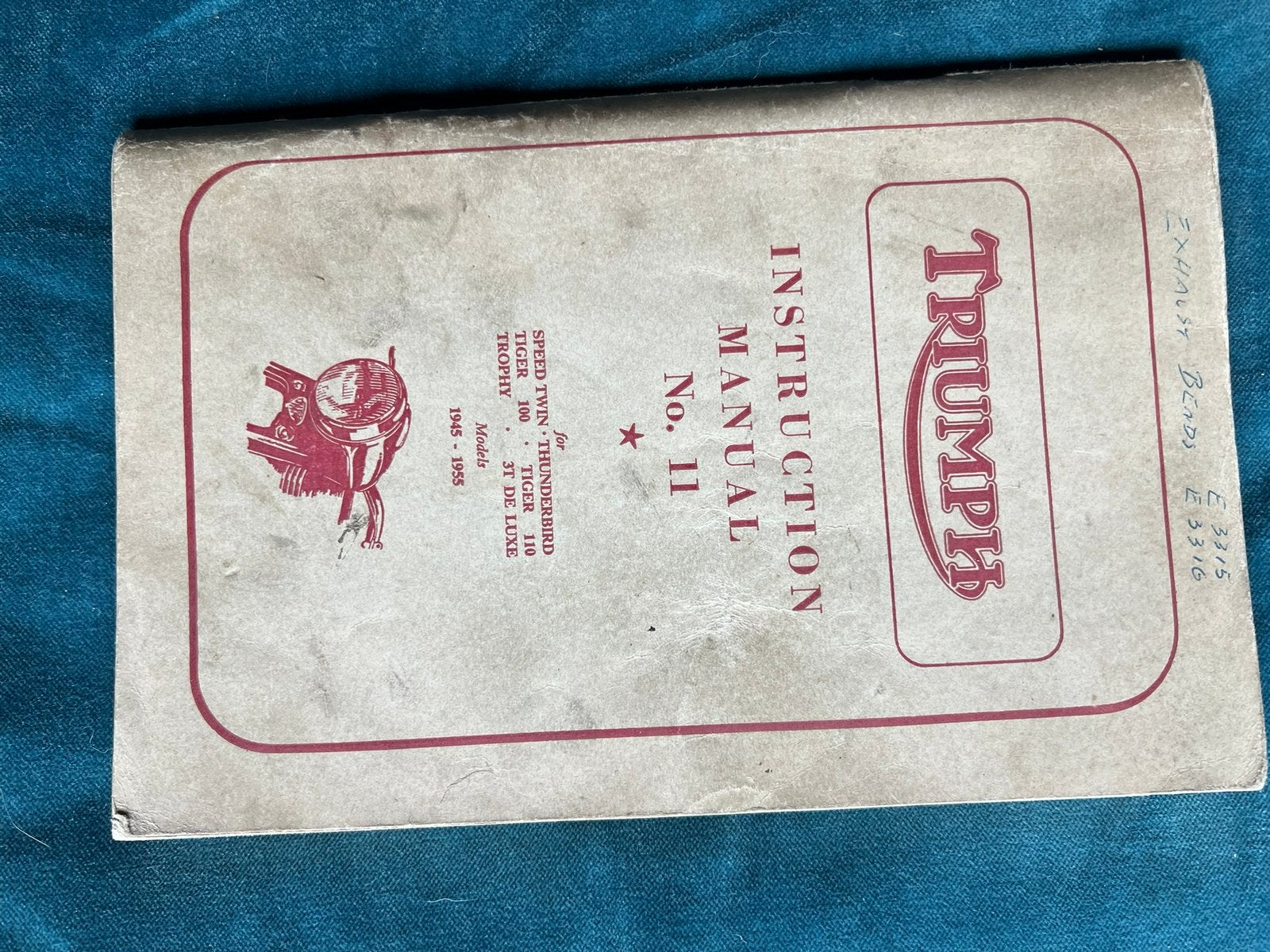 Triumph Instruction Manual - no. 11, Ophalen of Verzenden, Triumph