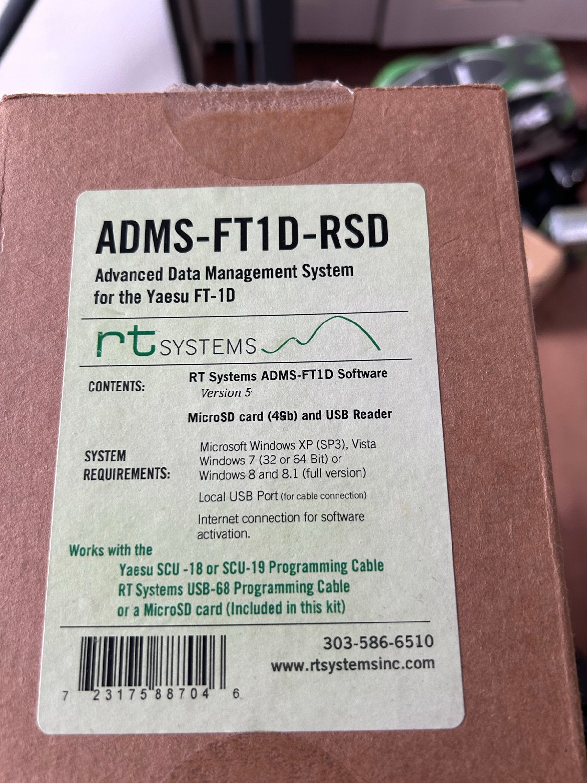 RT Systems ADMS-FT1D-RSD Software voor Yaesu FT-1D, Computers en Software, Ophalen of Verzenden, Nieuw, Windows