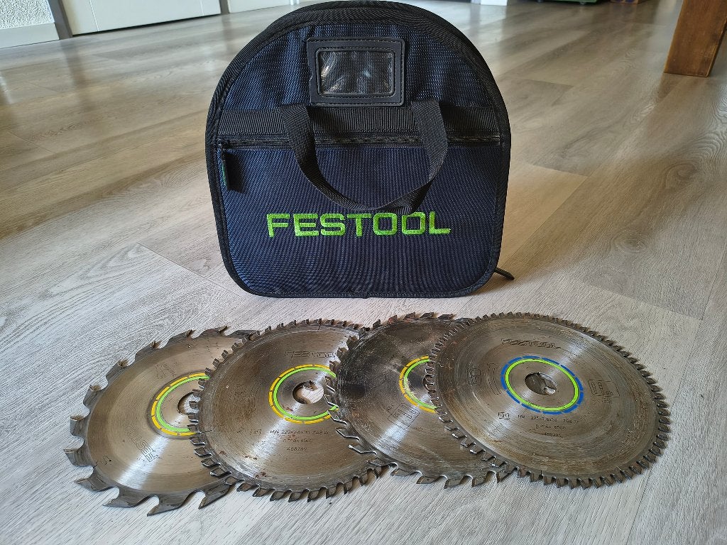 Festool SBB-FT1 Zaagbladtas + 4 stuks CS 70 zaagbladen, Doe-het-zelf en Verbouw, Ophalen of Verzenden, Gebruikt