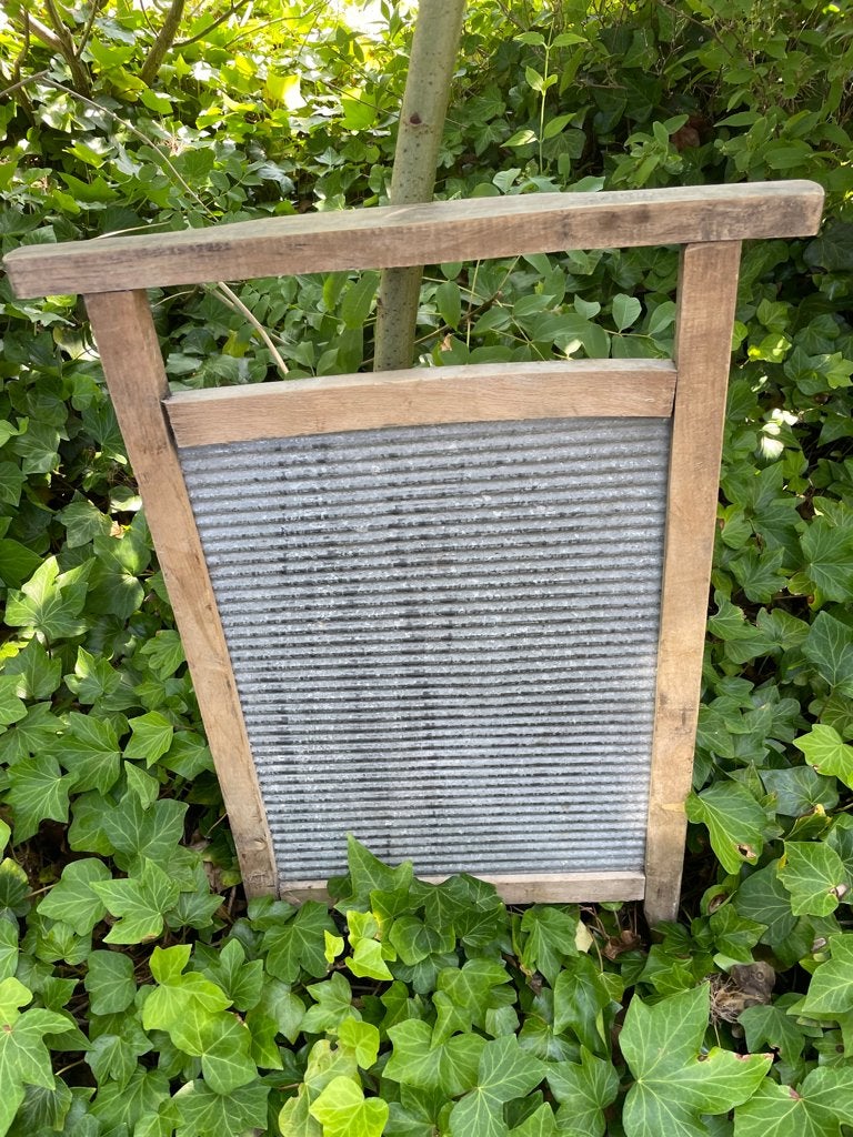 antiek zinken wasbord met houten omlijsting., Ophalen of Verzenden, Zo goed als nieuw