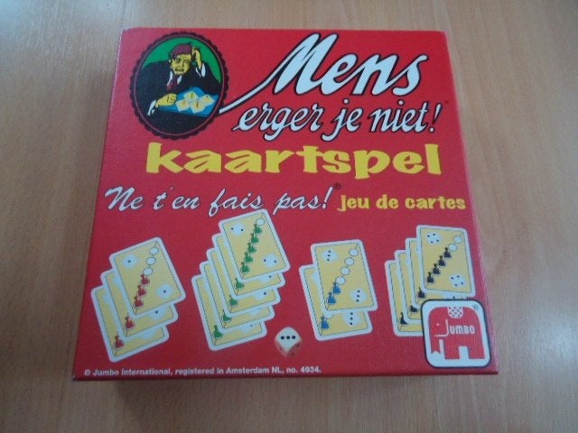 Mens erger je niet kaartspel/dobbelspel, Een of twee spelers, Ophalen of Verzenden, Zo goed als nieuw, Jumbo